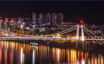 万州三峡平湖夜景