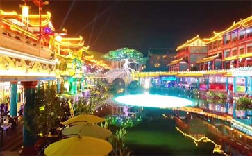 四川旅游：眉山东坡印象水街夜景