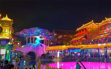 四川旅游：眉山东坡印象水街夜景